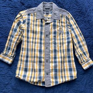 Tommy Hilfiger 3T button down yellow, blue and chambray.  As new, never worn